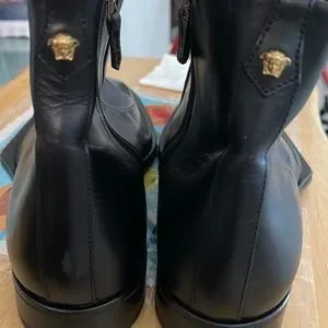 VERSACE Black Leather Ankle Boots Size 13/EU46 Versace | Shoes | Versace Black Leather Ankle Boots Size  main image 3